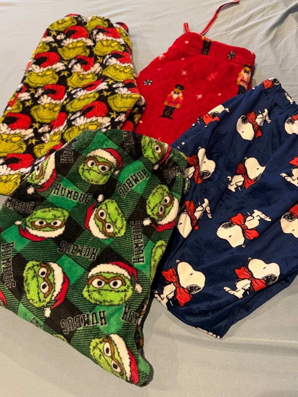 Kids Holiday Character Pajama Pants - Green, Red, Navy